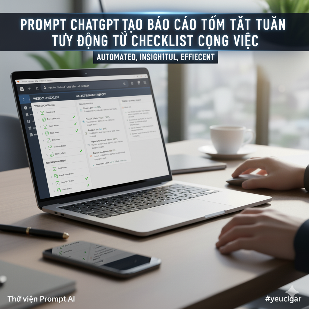 Prompt ChatGPT tạo báo cáo tóm tắt tuần tự động