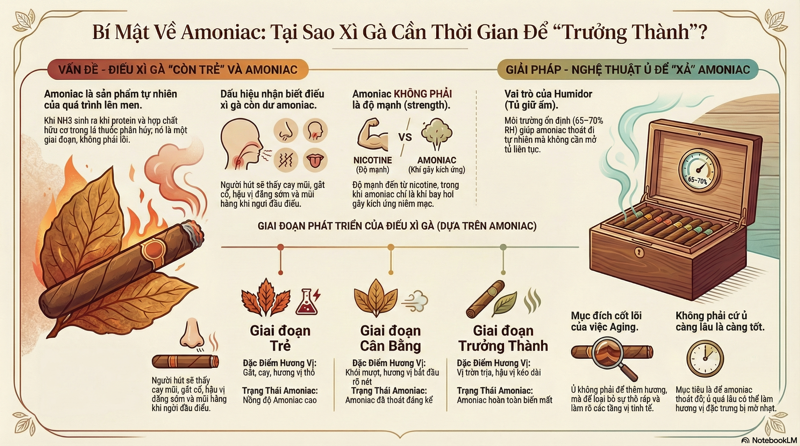 Amoniac là gì? Vì sao cần bay đi khi ủ xì gà?
