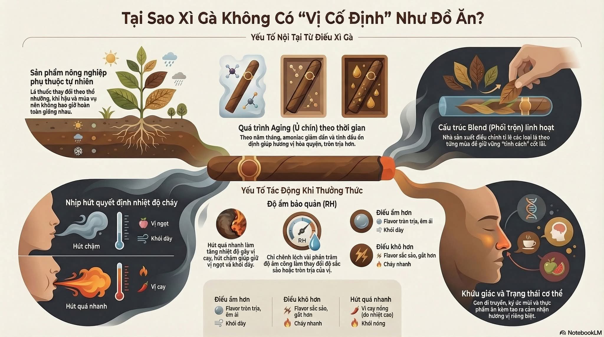 cigar không có “vị cố định” như đồ ăn