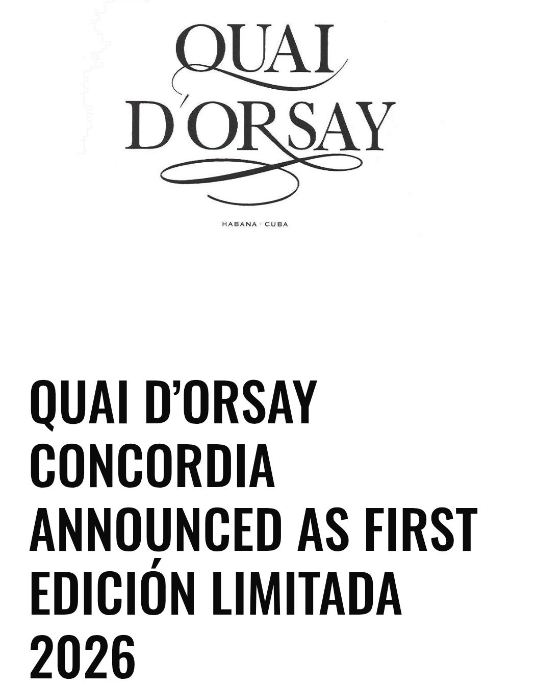 Quai d’Orsay Concordia: Edición Limitada 2026 Ra Mắt